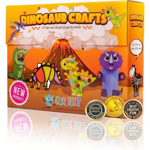 20 Dinosaur Crafts for Kids - Award-Winning All-Inclusive Fun Toddler Arts and - Picture 1 of 6